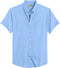 Men's Sky Blue Cotton Solid Half Sleeves Casual Shirt