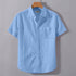 Light Blue Oxford Regular Fit Plain Shirt Half Sleeves