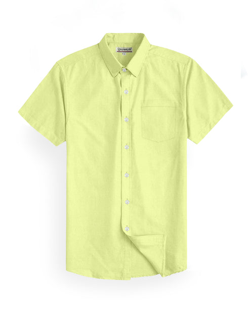Men's Yellow Regular Fit Half Sleeves Shirt