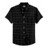 Oxford Cotton Black Plain Striped Half Sleeves Shirts