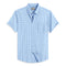 Oxford Cotton Sky Blue Box Printed Half Sleeves Shirts