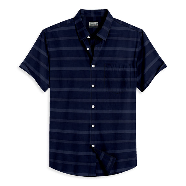 Oxford Cotton Solid Striped Half Sleeves Shirt