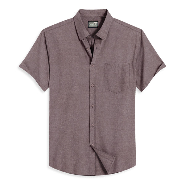 Oxford Cotton Charcoal Plain Men's Half Shirts