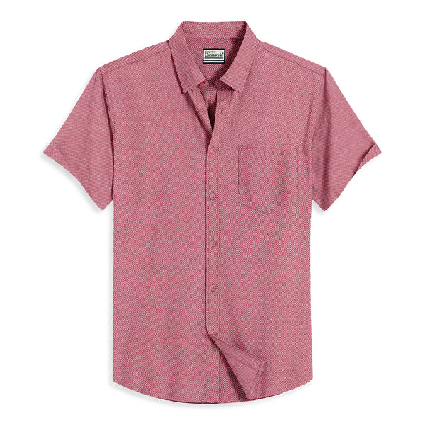 Oxford Cotton Dusty Rose Pink Plain Men's Half Shirts