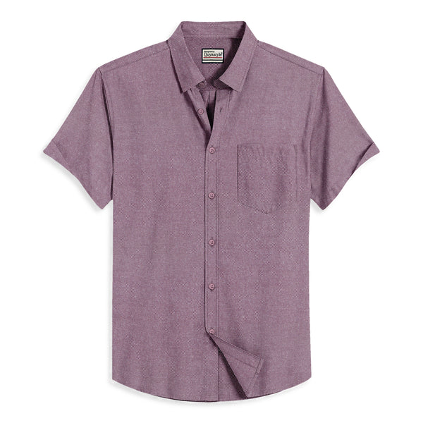 Oxford Cotton Rose Gold Plain Men's Half Shirt