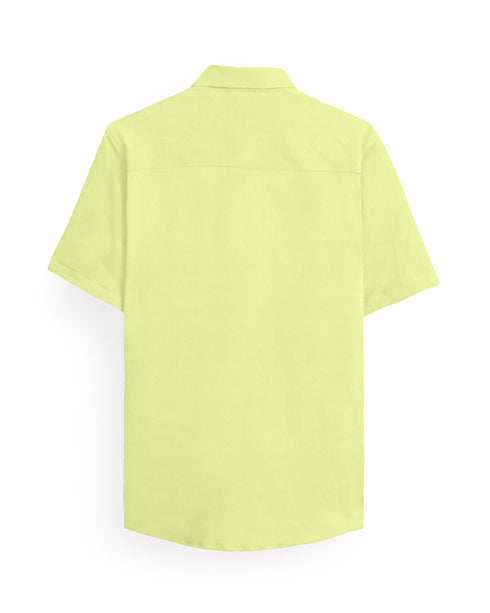 Men's Yellow Regular Fit Half Sleeves Shirt