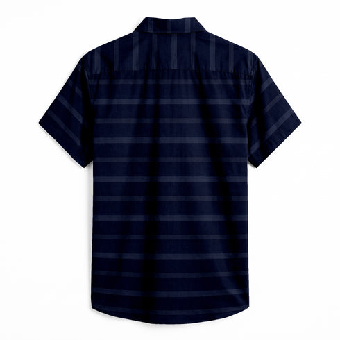 Oxford Cotton Solid Striped Half Sleeves Shirt