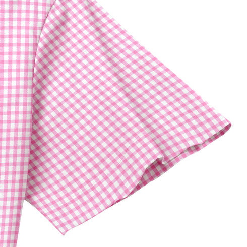 Oxford Cotton Pink Box Printed Half Sleeves Shirts