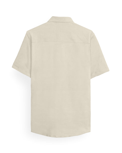 Men's Beige Regular Fit Half Sleeves Shirt