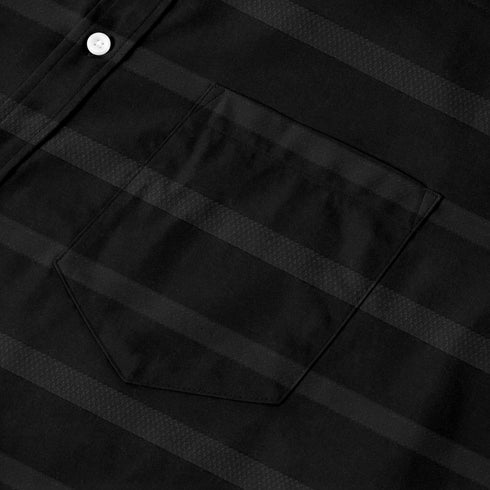 Oxford Cotton Black Plain Striped Half Sleeves Shirts