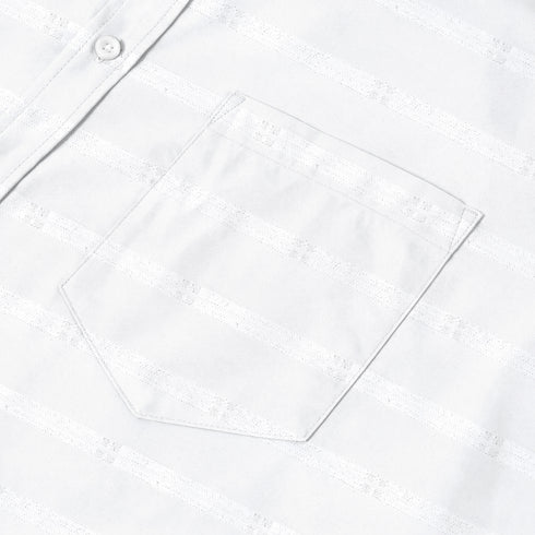 Oxford Cotton White Plain Striped Half Sleeves Shirts