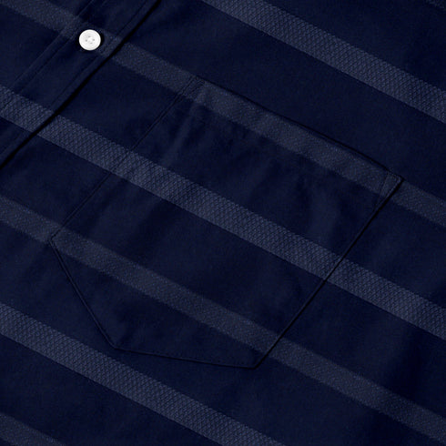 Oxford Cotton Solid Striped Half Sleeves Shirt