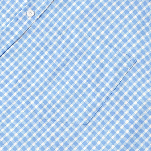 Oxford Cotton Sky Blue Box Printed Half Sleeves Shirts