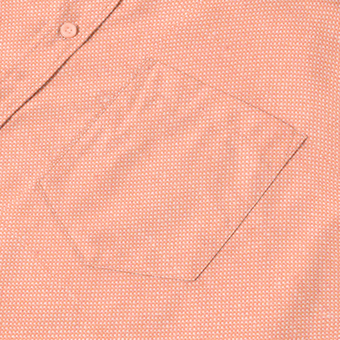 Oxford Cotton Orange Plain Men's Half Shirts
