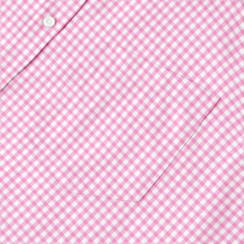 Oxford Cotton Pink Box Printed Half Sleeves Shirts