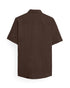 Dark Brown Cotton Solid Half Sleeves Shirt