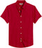 Men's Red Cotton Solid Half Sleeves Casual Shirt