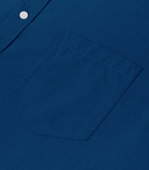 Royal Blue Cotton Solid Half Sleeves Shirt