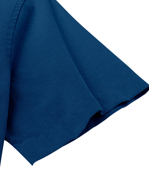 Royal Blue Cotton Solid Half Sleeves Shirt