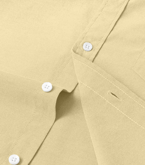 Oyster White Cotton Solid Half Sleeves Shirt