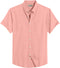 Pink Cotton Solid Half Sleeves Shirt