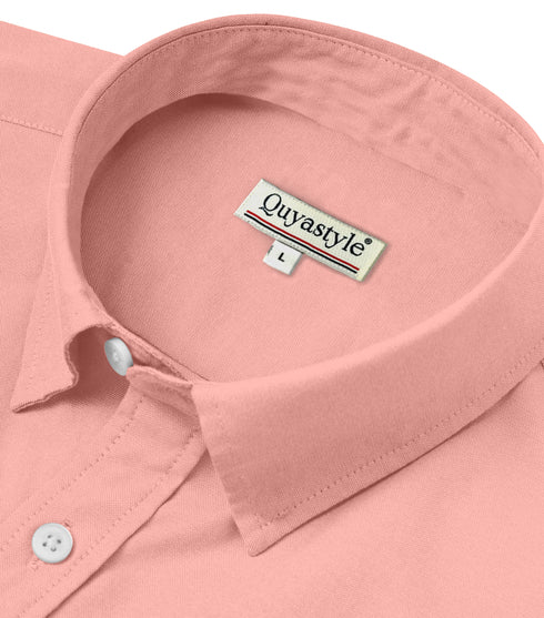 Pink Cotton Solid Half Sleeves Shirt