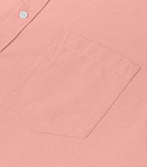 Pink Cotton Solid Half Sleeves Shirt