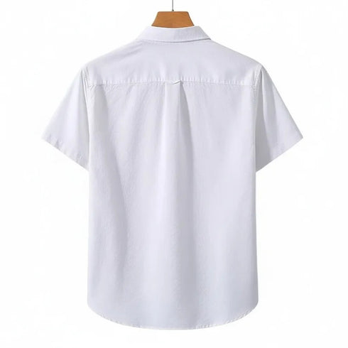 White Oxford Regular Fit Plain Shirt Half Sleeves