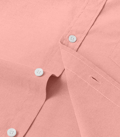 Pink Cotton Solid Half Sleeves Shirt