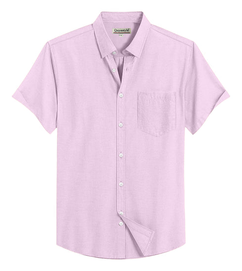 Light Purple Cotton Solid Half Sleeves Shirt