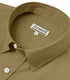 Khaki Green Cotton Solid Half Sleeves Shirt