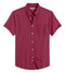 Wine Cotton Solid Half Sleeves Shirt