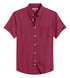 Wine Cotton Solid Half Sleeves Shirt