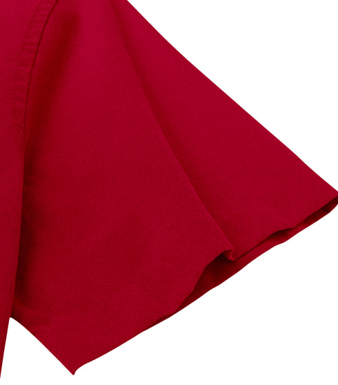 Men's Red Cotton Solid Half Sleeves Casual Shirt