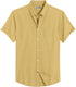 Mustard Cotton Solid Half Sleeves Shirt