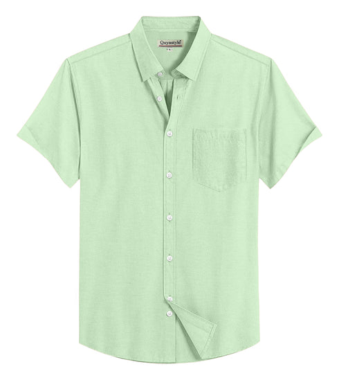 Pebble Green Cotton Solid Half Sleeves Shirt