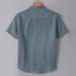 Dark Grey Linen Cotton Regular Fit Plain Half Shirt
