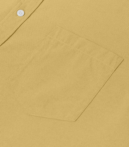 Mustard Cotton Solid Half Sleeves Shirt
