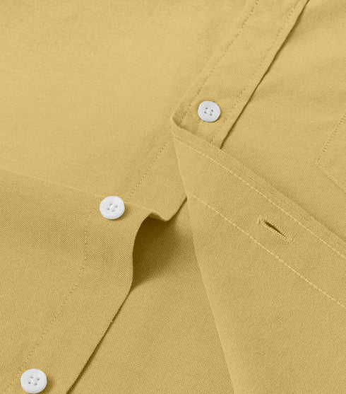 Mustard Cotton Solid Half Sleeves Shirt