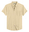 Beige Cotton Solid Half Sleeves Shirt