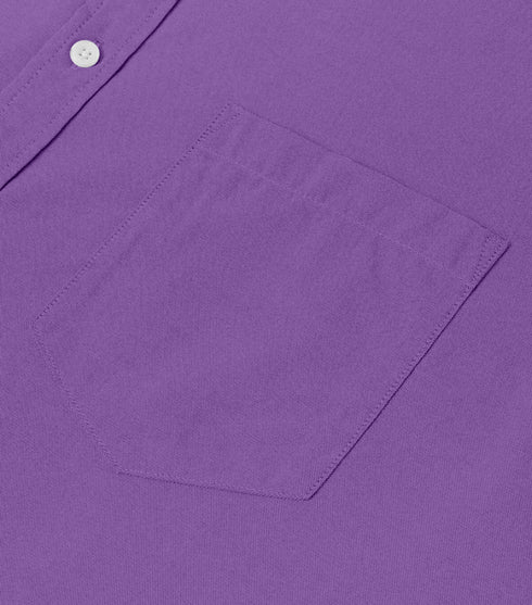 Purple Cotton Solid Half Sleeves Shirt