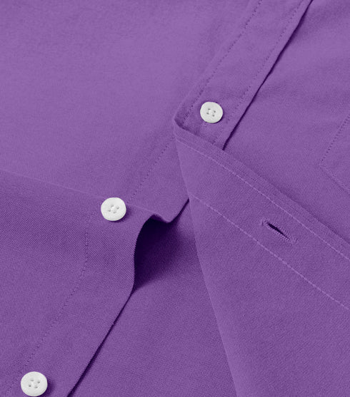 Purple Cotton Solid Half Sleeves Shirt