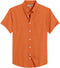 Orange Cotton Solid Half Sleeves Shirt