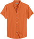 Orange Cotton Solid Half Sleeves Shirt