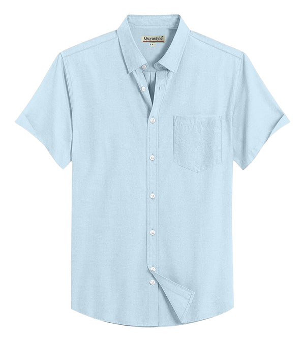 Ash Grey Cotton Solid Half Sleeves Shirt