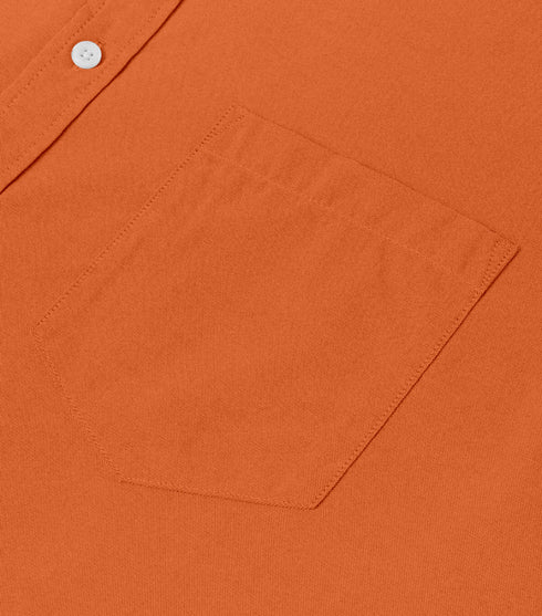 Orange Cotton Solid Half Sleeves Shirt