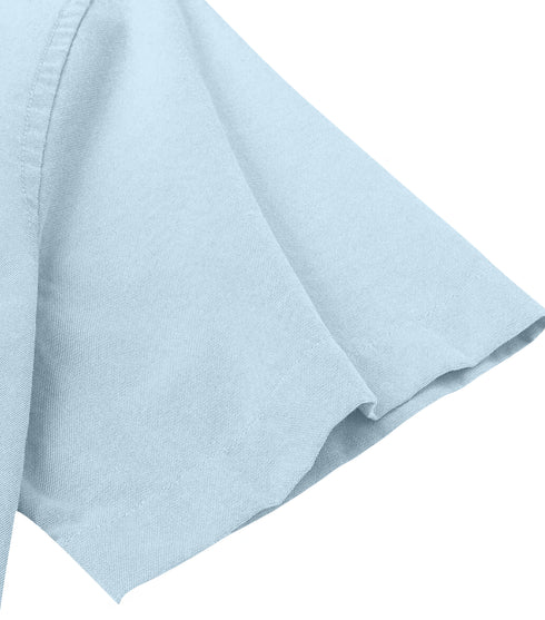 Ash Grey Cotton Solid Half Sleeves Shirt