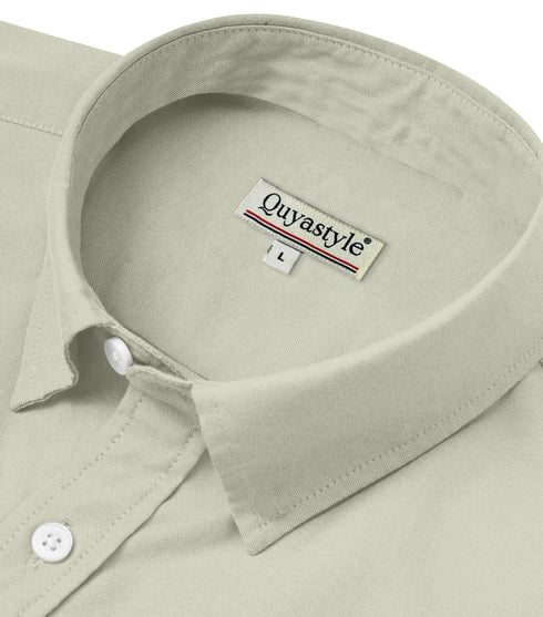 Pastel Grey Cotton Solid Half Sleeves Shirt