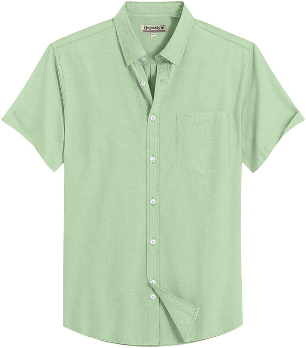 Olive Green Cotton Solid Half Sleeves Shirt