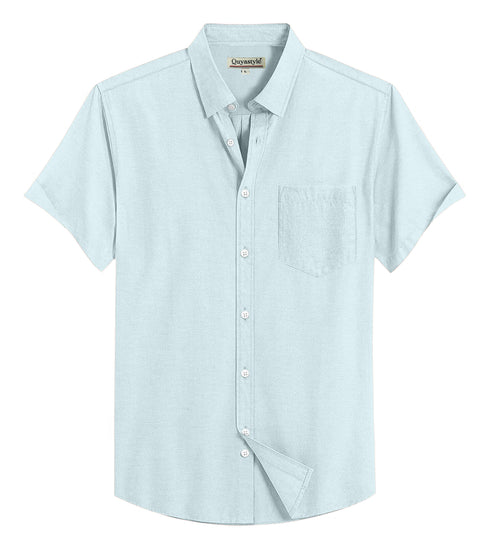 Mint Cream Cotton Solid Half Sleeves Shirt